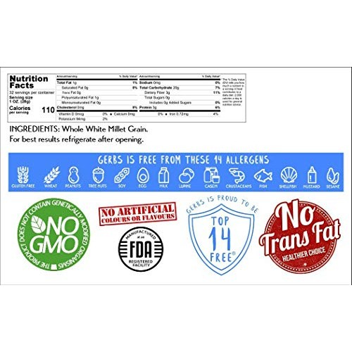 Gerbs Millet Grain - 2 Lbs. - Top 14 Food Allergen Friendly &Amp; No