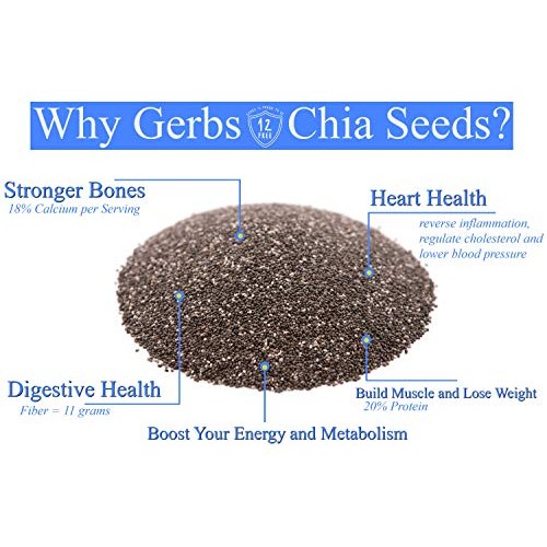 Gerbs Raw Black Chia Seeds, 32 Ounce Bag, Top 14 Food Allergy Fr
