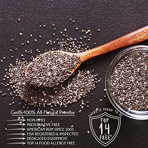 Gerbs Raw Black Chia Seeds, 32 Ounce Bag, Top 14 Food Allergy Fr