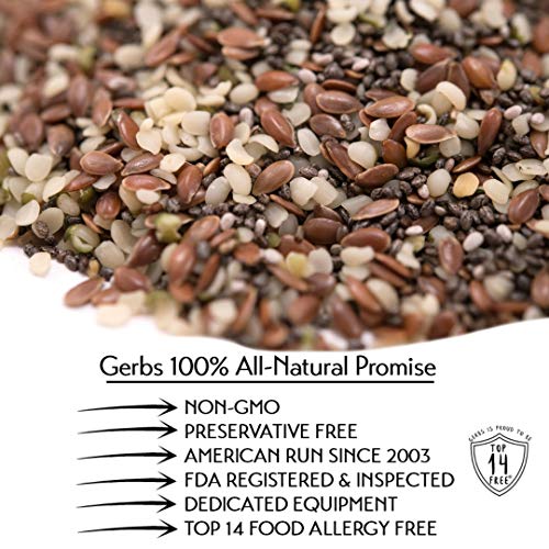 Gerbs Raw Hemp, Chia, Flax Seed Mix - 2 Lbs. - Top 14 Food Aller
