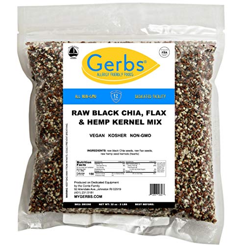 Gerbs Raw Hemp, Chia, Flax Seed Mix - 2 Lbs. - Top 14 Food Aller