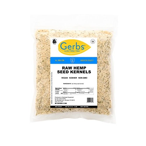 Gerbs Raw Hemp Seed Kernels 2 Lbs. Premium Grade | Freshly Harve