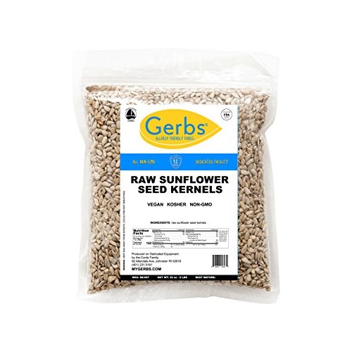Gerbs Raw Hulled Sunflower Seed Kernels, 32 Ounce Bag, Top 14 Fo