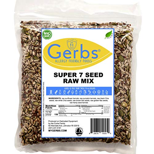 Gerbs Raw Super 7 Seed Mix, 14Oz. - Top 14 Food Allergy Free &Amp; N