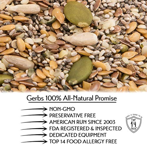 Gerbs Raw Super 7 Seed Mix, 2 Lbs - Top 14 Food Allergy Free &Amp; N