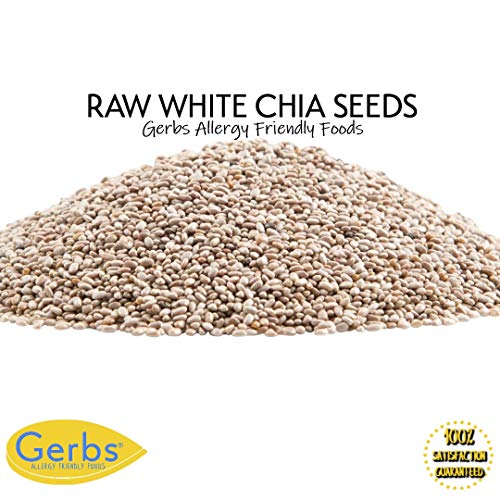 Gerbs Raw White Chia Seeds, 14 Oz, Top 14 Food Allergy Free &Amp; Gr