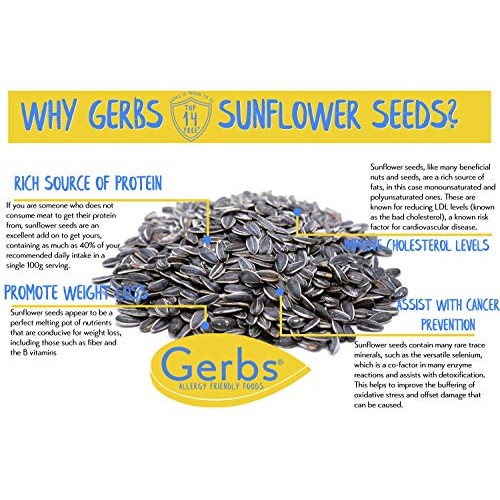 Gerbs Raw Whole Sunflower Seeds, 32 Ounce Bag, Top 14 Food Aller