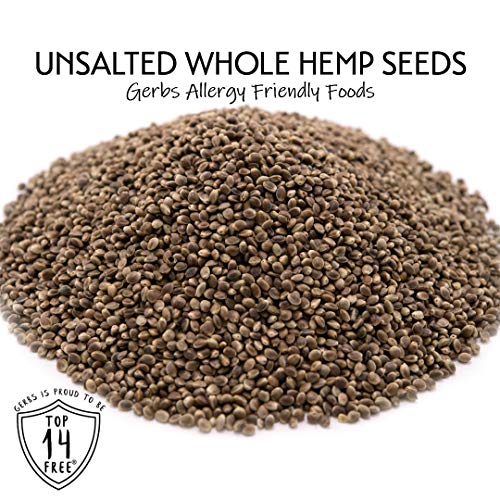 Gerbs Roasted Unsalted Whole Hemp Seeds, 1 Lb. - Top 14 Food All
