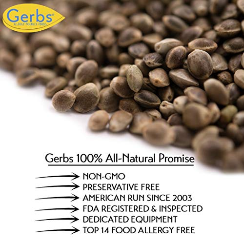Gerbs Roasted Unsalted Whole Hemp Seeds, 1 Lb. - Top 14 Food All