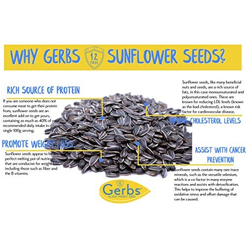 Gerbs Roasted Whole Sunflower Seeds, 64 Ounce Bag, Unsalted, Top
