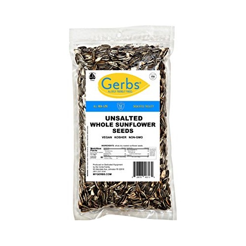 Gerbs Roasted Whole Sunflower Seeds, 64 Ounce Bag, Unsalted, Top