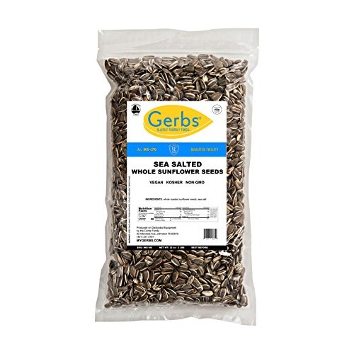 Gerbs Sea Salted Whole Sunflower Seeds, 32 Ounce Bag, Roasted, T