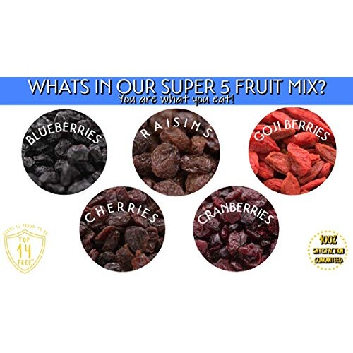 Gerbs Super 5 Dried Fruit Mix, 2 Lbs. - Top 14 Food Allergy Free