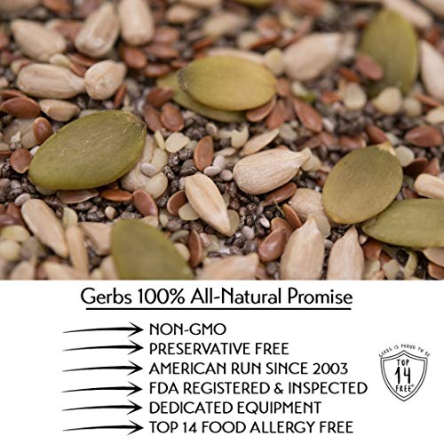 GERBS Super 5 Seed Snack Mix 1 LB. Premium Grade | Top 14 Food A...
