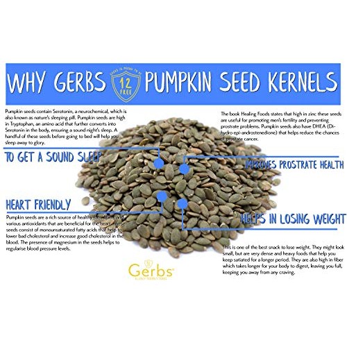 GERBS Unsalted Roasted Pumpkin Seed Pepitas Kernels No Shell 4...