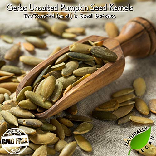 GERBS Unsalted Roasted Pumpkin Seed Pepitas Kernels No Shell 4...