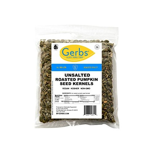 GERBS Unsalted Roasted Pumpkin Seed Pepitas Kernels No Shell 4...
