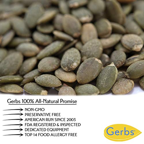 GERBS Unsalted Roasted Pumpkin Seed Pepitas Kernels No Shell 4...