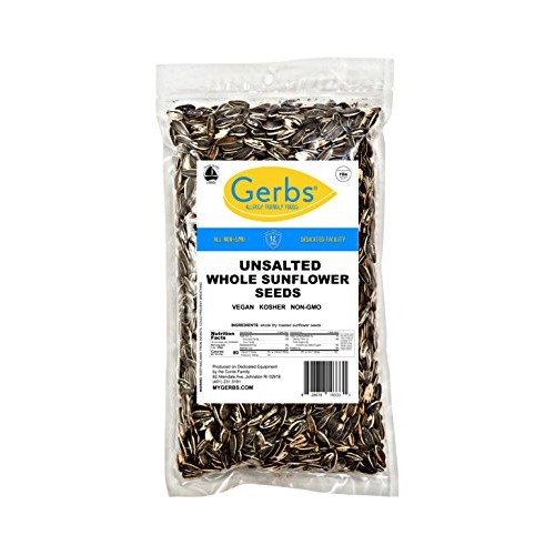 GERBS Unsalted Roasted Whole Sunflower Seed In Shell 1 lb., Top ...