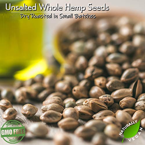 Gerbs Unsalted Whole Hemp Seeds, 32 Ounce Bag, Roasted, Top 14 F