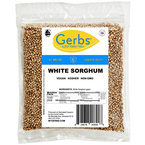 Gerbs White Sorghum Grain, 64 Ounce Bag, Top 14 Food Allergen Fr