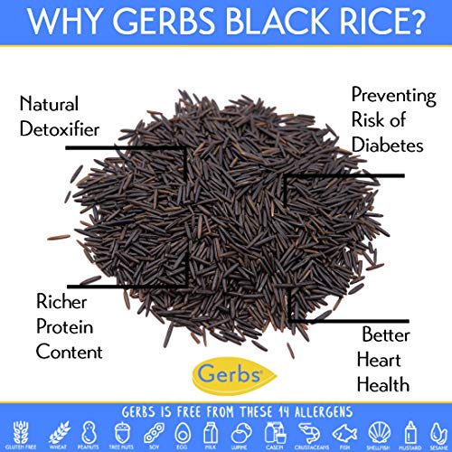 Gerbs Wild Black Rice, 32 Ounce Bag, Top 14 Food Allergy Free, N
