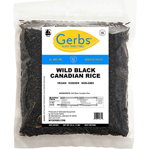 Gerbs Wild Black Rice, 32 Ounce Bag, Top 14 Food Allergy Free, N