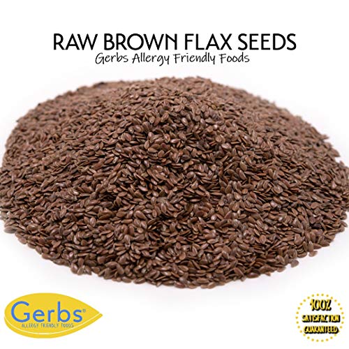 Raw Brown Flax Seeds By Gerbs 4 Lbs - Top 14 Food Allergen Free