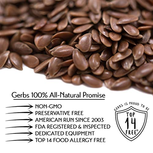 Raw Brown Flax Seeds By Gerbs 4 Lbs - Top 14 Food Allergen Free