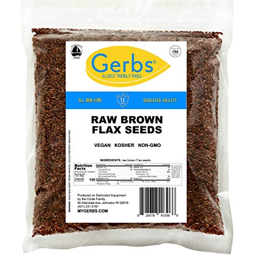Raw Brown Flax Seeds By Gerbs 4 Lbs - Top 14 Food Allergen Free