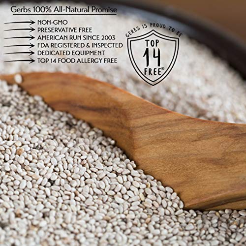 Raw White Chia Seeds, 2 Lbs - Top 14 Food Allergy Free &Amp; Non Gmo