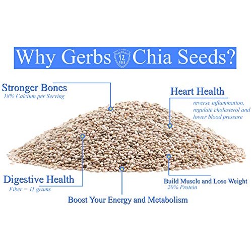 Raw White Chia Seeds, 2 Lbs - Top 14 Food Allergy Free &Amp; Non Gmo