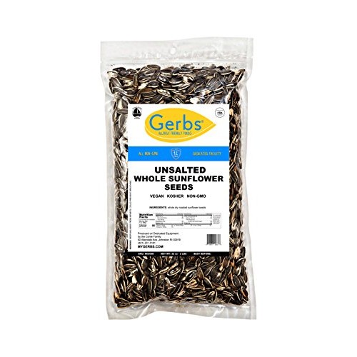 Unsalted Roasted Sunflower Seeds - 2 Lbs By Gerbs - Top 14 Food