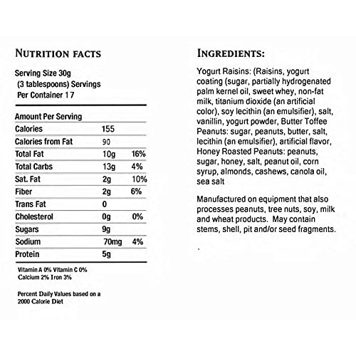 Germack Pistachio Company, Honey Nut &Amp; Toffee Snack Mix, Yogurt