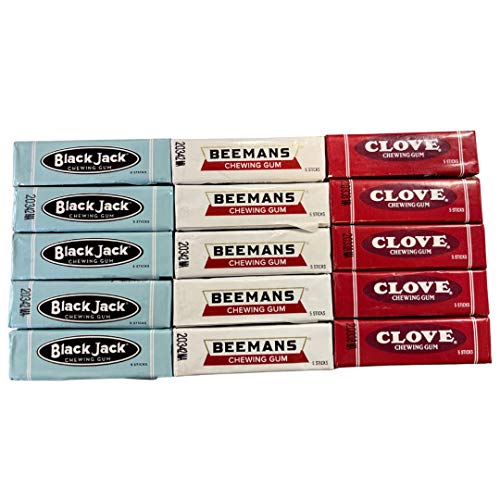 Beemans Clove Black Jack Retro Chewing Gum - 3 Flavors 5 Packs