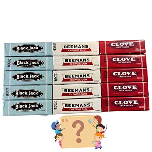 Beemans Clove Black Jack Retro Chewing Gum - 3 Flavors 5 Packs