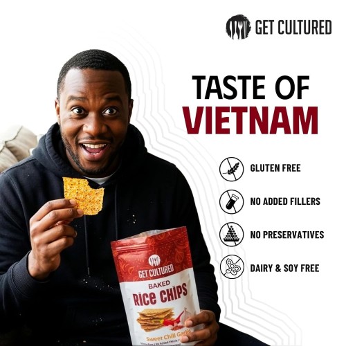 Sweet Chili Garlic Baked Rice Chips, Gluten Free & Dairy Free Snack, 4.2oz