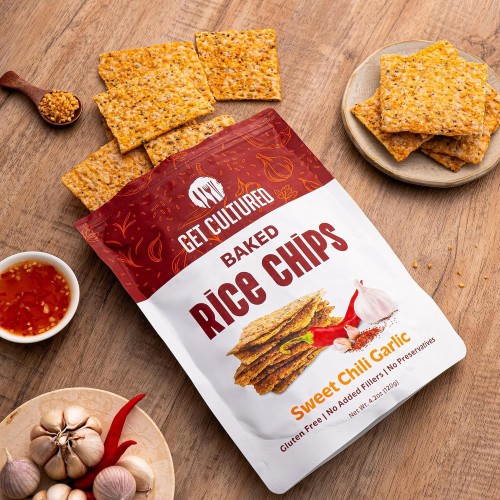 Sweet Chili Garlic Baked Rice Chips, Gluten Free & Dairy Free Snack, 4.2oz
