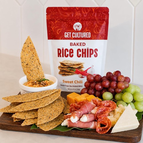 Sweet Chili Garlic Baked Rice Chips, Gluten Free & Dairy Free Snack, 4.2oz