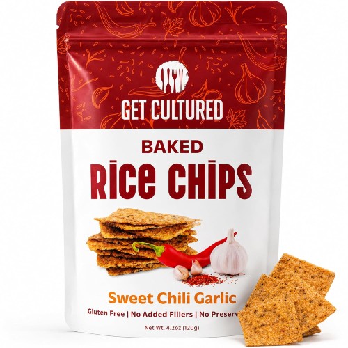 Sweet Chili Garlic Baked Rice Chips, Gluten Free & Dairy Free Snack, 4.2oz