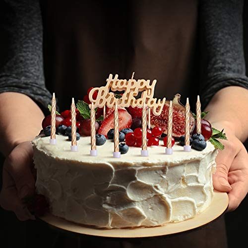 Get Fresh Gold Birthday Cake Candles Set – 10-Pack Spiral Candle