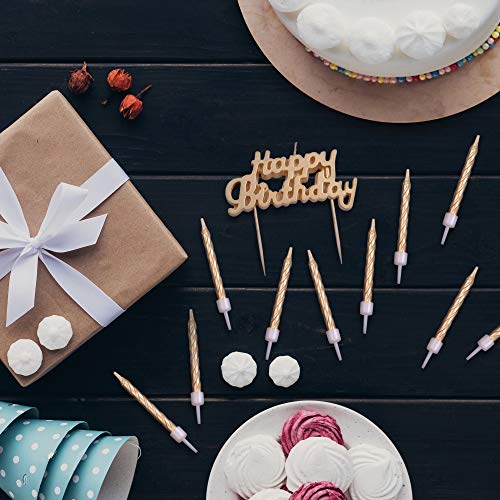 Get Fresh Gold Birthday Cake Candles Set – 10-Pack Spiral Candle