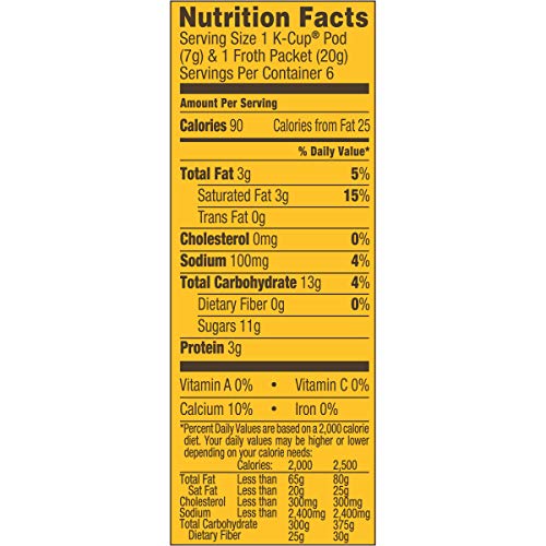 Gevalia Cappuccino K-Cup Coffee Pods With Froth Packets 6 Pods