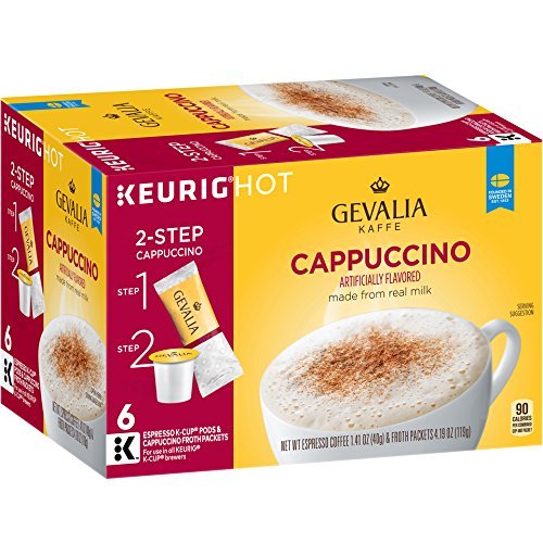 Gevalia Cappuccino Keurig K Cup Pods With Froth Packets 18 Coun
