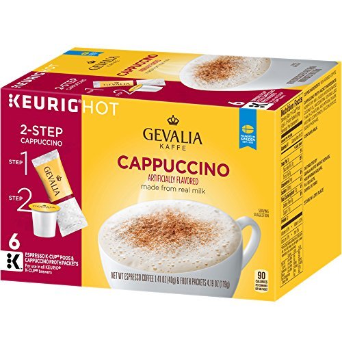 Gevalia Cappuccino Keurig K Cup Pods With Froth Packets 18 Coun