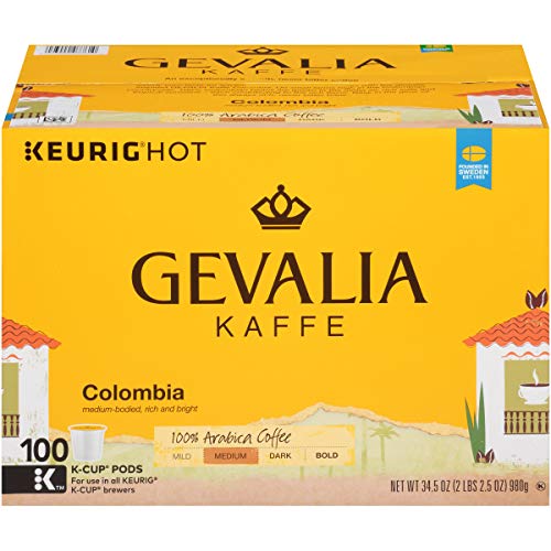 Gevalia Colombia Blend Medium Roast K-Cup Coffee Pods 100 Pods