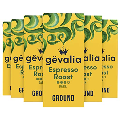 Gevalia Espresso Dark Roast Ground Coffee 12 Oz Bags, Pack Of 6