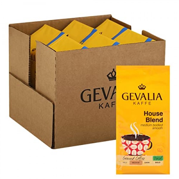 Gevalia House Blend Decaf Medium Roast Ground Coffee 12 Oz Bag,