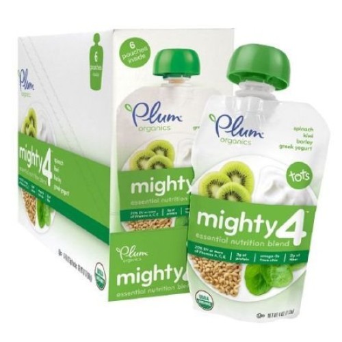 Plum Organics Mighty 4 Essential Nutrition Blend, Spinach, Kiwi,