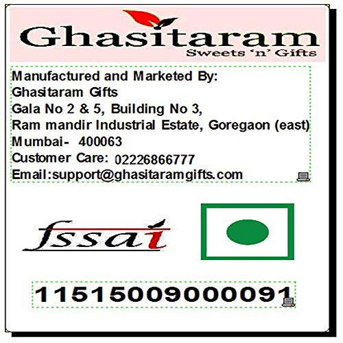 Ghasitaram Gifts Indian Sweets - Sugarfree Fruit Box 800 Gms